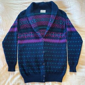 Vintage Pendleton Cowl Neck Cardigan. 100% Virgin Wool